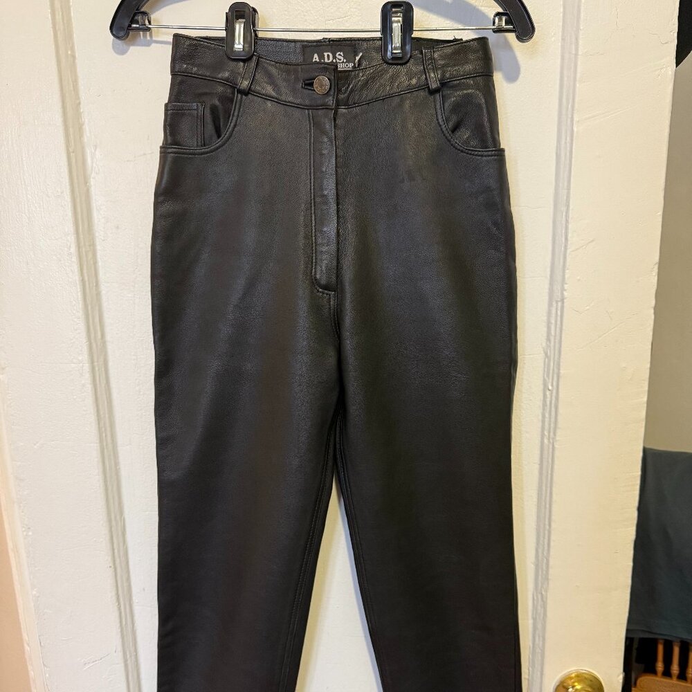 Vintage 100% Genuine Leather Pants, Black
